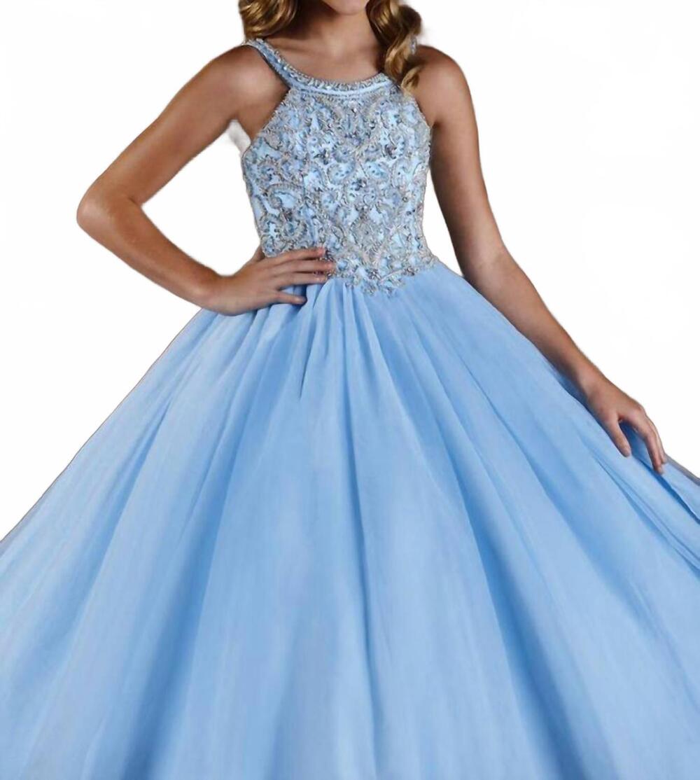 NEW TIFFANY DESIGNS tulle ball gown in light blue